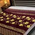 BeQuest Soft Fleece AC Blanket Set for Double Bed - Elegant  Floral Design. 