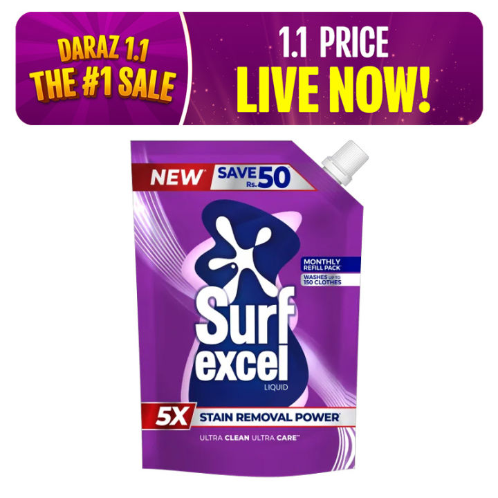 Surf Excel Liquid Refill Pouch - 900ml