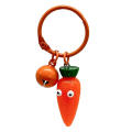 Small Size Carrot Keychain Decorative Cute PVC Gardener Keyring Shovel Keychain for Gardeners Key Decoration Promotional Item. 