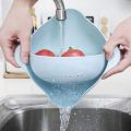 2 in 1 Rolling Colander And Bowl Set For Kitchen Multi-Functional Basket For Cleaning Rice Fruits And Vegetables. 