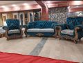 MF Furnishing & Co Tufted Royal 5 Seated Sofa Set 3+1+1 In Order Velvet Fabric + Printed Seats Tufted Back. 