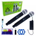 Dual Channel UHF Wireless Microphone System with 2 Handheld Wireless Microphones Lt-508 Wireless Microphones 1 Receiver 2Mic Wireless ,Dual Handheld Mic For InAndOn Karaoke ,KTV,DJ. 