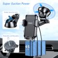 Blukar Car Phone Holder, Adjustable Car Phone Mount Cradle 360° Rotation - 4 in 1 Strong Suction Phone Holder for Car Dashboard, Windscreen, Air Vent - One Button Release for 4.0 to 6.7 inch Phones black. 