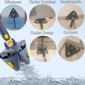 360 Triangle Cleaning Mop - Rotating Microfiber Hands Free Twisting Wringing & Drying Flat Floor Mop Head For Wet or Dry Floor Cleaning, Ceiling, Window, and Wall. 