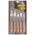 Marie's 5 Piece Stainless Steel Palette Knife Set Painting Knives Color Mixing Set for Oil Acrylic Painting. 