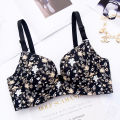 Women Flower Print  Floral Push Up Bras One-Piece Underwear For Girls and Women. 