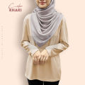 𝐐𝐀𝐘𝐑𝐀𝐀 Jersey Plain Microfiber Long Sleeve Round Neck / Size : S-5XL / Women Wear / T-shirt Unisex / Jersi Sukan. 