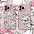 Cute Cartoon Disney Marie Cat Noctilucent Transparent Phone Case For iPhone 15 14 Pro 13 12 11 Pro Max Shockproof Soft Cover. 