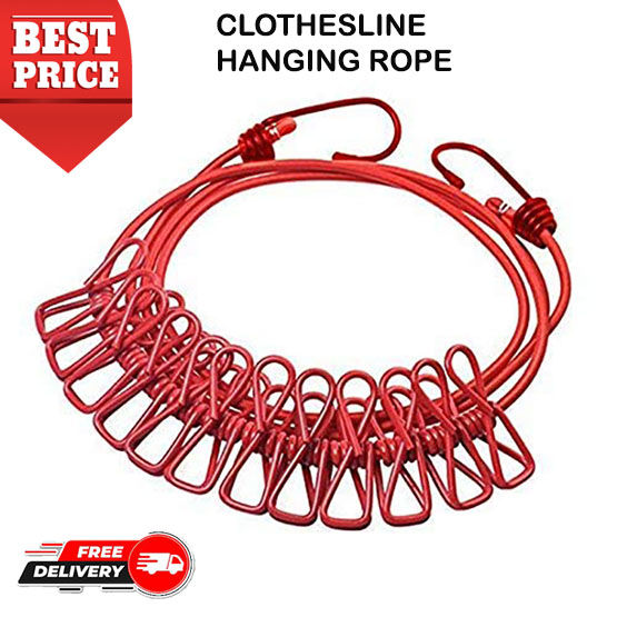Clothesline%20Rope%20Elastic%20Cloth%20Drying%20Hanging%20Rope%20with%2012%20Clips%20and%202%20Hooks%20Travel%20windproof%20Clothesline%20Hanging%20Laundry%20%20retractable%20Drying%20Rope%20(Multicolor)%20185CM%20-%20Image%202