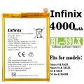 Infinix Smart 4 (X653) Battery Replacement BL-39LX Battery with 4000mAh Capacity _ Silver. 