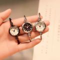 [Women Fashion Small  Bangle Bracelet Watches] [Ladies Stainless Steel Mesh Belt Quartz Watch] [Girls Minimalist Casual Watch]. 
