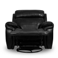 High Life Manual Recliner Sofa Chair 3 in 1 Rocker Swivel Recliner with Footrest Air Leather for Living Room and Home Theater LRE-21. 
