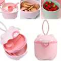 Portable Milk Powder Storage Box, Food Container, Milk Powder Snack Storage Box , Portable Milk Powder Dispenser Container with Carry Handle and Scoop, Non-Spill Baby Snack Storage Container for Travel, Home, BPA Free, Pink. 