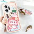ZeroQiQi for Infinix Zero 20 Back Cover With Free Holder Cute Girl Wavy Phone Case Camera Protection Transparent TPU Soft Cover for Girls. 
