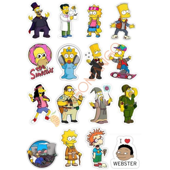10 Pcs Simpsons Family Cartoon Stickers Pack for Laptop and Phone DIY Stickers - JangoMango Store