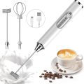 Electric Rechargeable Coffee Beater Electric Milk Drink Coffee Egg Foamer White. 