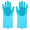 Magic Dishwashing Cleaning Sponge Gloves Reusable Silicone Brush Scrubber Gloves Heat Resistant for Dishwashing Kitchen Bathroom Cleaning Pet Hair Care Car Washing. 