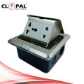 Clopal Silver Square Pop-Up Floor Multi + 2 Pin Socket With Box. 