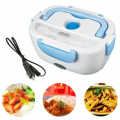 Electric Lunch Box - Electronic Heating Portable Tiffin Box for Office and School - PTC Heated Stainless Steel - Warmer Food Container Spoon and 2 Compartments - Heating Meals For Travel Office and School. 