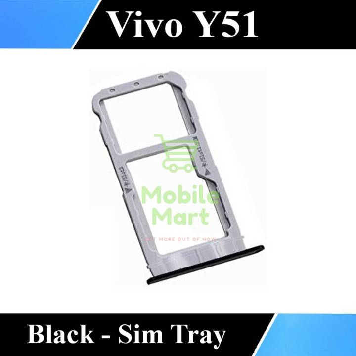 Vivo Y51 SIM Tray Sim Jacket Sim Slot Sim Door For Vivo Y51 - Black