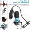 NEEWER USB Microphone Kit 192KHZ/24BIT Plug & Play Computer Cardioid Mic Podcast Condenser Microphone with Professional Sound Chipset for YoùTube/Gaming Record, Arm Stand/Shock Mount (Blue)(NW-8000-USB. 