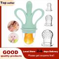 【Happier】 Baby Fruit Feeder,Fresh Food Feeder Baby Banana Teething Toys Set Replacement Mesh Silicone Bags Teethers For Infants Toddlers Silicone Molars【Never Drop From Hand】,For Baby Birthday Gift，Christmas Gift,Christmas Pre. 