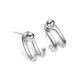 Earings For Girls Korean Earings For Girls Stylish Ear Studs Fashion double-line light bead earrings women's back-hanging C-shaped earrings. 