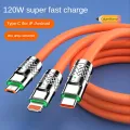 3 in 1 120W 6A Ultra Fast Charger | C Type | Micro USB | lightning | Liquid Silicone Quick Charging Fast Charging Cable with Led Light |. 