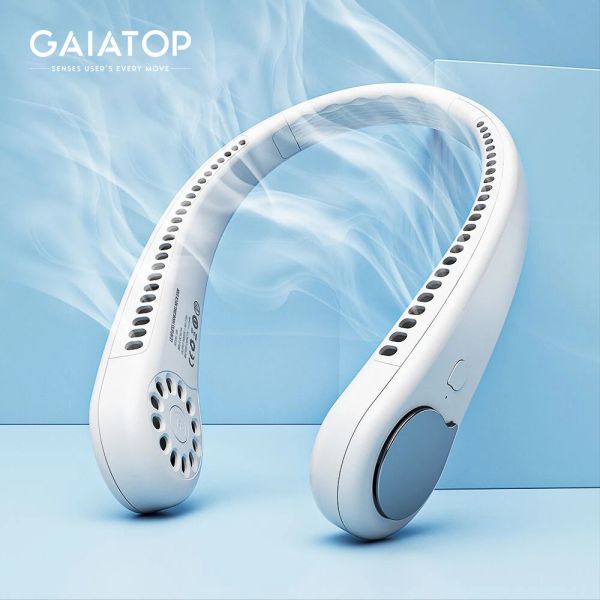 Neck Fan Portable Bladeless neck fans rechargeable USB Cooling Fan Super Strong hanging neck fan Portable Personal Fan Super Quiet Fan Dual Cooling Fan Summer Fan for Outdoor Sports Home Office Travel