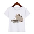 BOUND Lovely Sleeping Pusheen Cat Print Tee Shirt Summer 2021 Children's T-Shirts White Baby Girl Boy Clothes Kids Teens Tops Streetwear. 