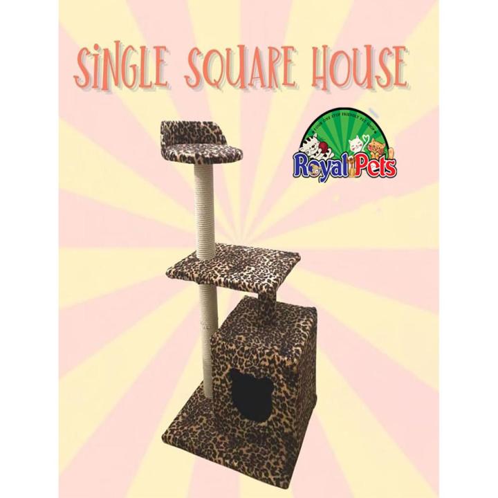 Leopard print cat tower best sale