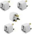 Pack of 5 - UK 3 Pin Travel Universal Plug Socket Adapter. 
