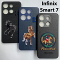 Infinix Smart 7 / Tecno Spark Go 2023 / Pop 7 – Polo Embroidered Faux Leather Rexine Back Cover | Stylish Polycarbonate Shell Phone Case for Durable Protection | PLC. 