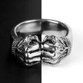 Stainless Steel Angry Fist Power Men Rings Punk Rock Hip Hop Creativity Personality for Male Boy Fashion Jewelry Gift. 