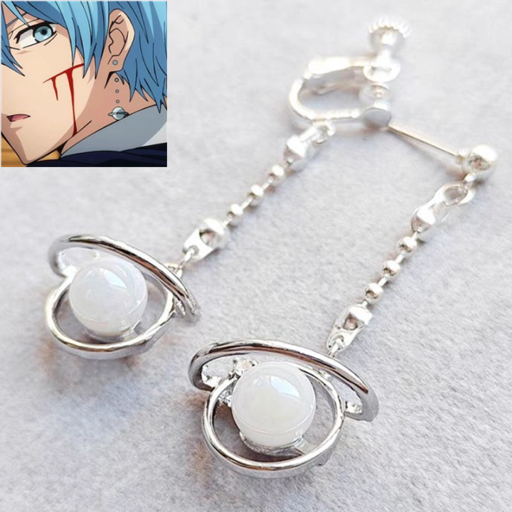 Anime Mashle: Magic and Muscles Cosplay Lance Crown Jewelry Eardrop Pendant Alloy Ear Clips Stud Earring Dangler Accessories
