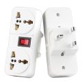 White Portable Universal Wall socket EU US UK extension socket 250V 6A 10A 125V power converter plug Adapter with on off switch. 