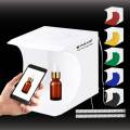 PULUZ Mini Photography Box light box for photography Includes 2 LED Light 1100 Lumens For Shooting Lighting Studio With 6 Background Color (Black, White, Yellow, Red, Green, Blue) Photo Studio Box Kit Portable Size 24 x 24 cm. 