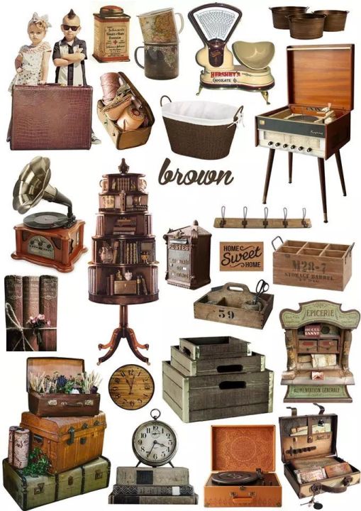 Brown%20theme%20journaling%20stickers,%20scrapbooking,%20vintage%20stickers,%20mobile%20stickers%20-%20Image%203