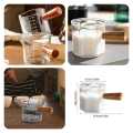 Espresso Shot Glass 120ML Single Spouts Espresso Measuring Cup Accessories with Wood Handle for Barista Milk Coffee1pcs. 