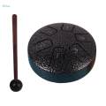 Drum 3.8 inch Musical Instrument Portable Hand Pan Drum Green. 