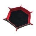 Hexagon Dice Tray PU Leather Double Sided Office Supplies Larger Size Dice Rolling Tray for Table Games Candy Keys Jewelry Coins. 