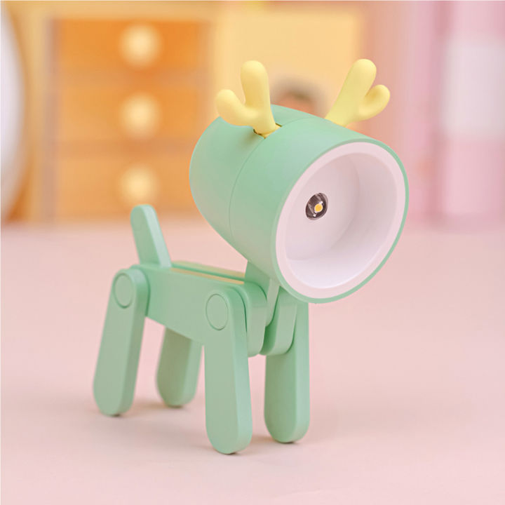 Decorative LED Table Lamp Mini Cute Pet Night Light with Action Joints for Tabletop Desk