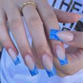 【The road to happiness Store】24Pcs Coffin Nails Design Artificial Ballerina Fake Nails With Glue Full Cover Nail Tips Press On Nails. 