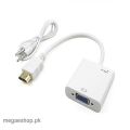 Hdmi To Vga Converter With Sound- White. 