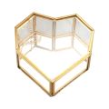 Flip Heart Shaped Geometric Glass Jewelry Box Glass Ring Box Exquisite Unique Wedding Jewelry Box Ring For Wedding Decoration. 