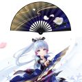 Genshin Impact Kamisato Ayaka Fan Cloth Folding Fan Summer Portable Hand Fan Halloween Cosplay Prop Accessory Gift. 