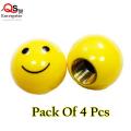 Smile Emoji Pressure Stem Tire Wheel Rim Valve Caps for Motorcycles, Scooters, Cars - High Quality. 