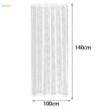 White Lace Floral Net Curtains Voile Curtains for Study Room Yard Decorative 150cmx100cm. 