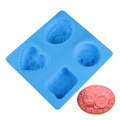4 Shapes Soap Mold Silicone With Design Embossed Design 03. 