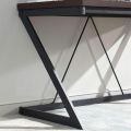 Computer Desk Z Shape Metal and Wood Z Writing Desk, Work Sturdy Table. 